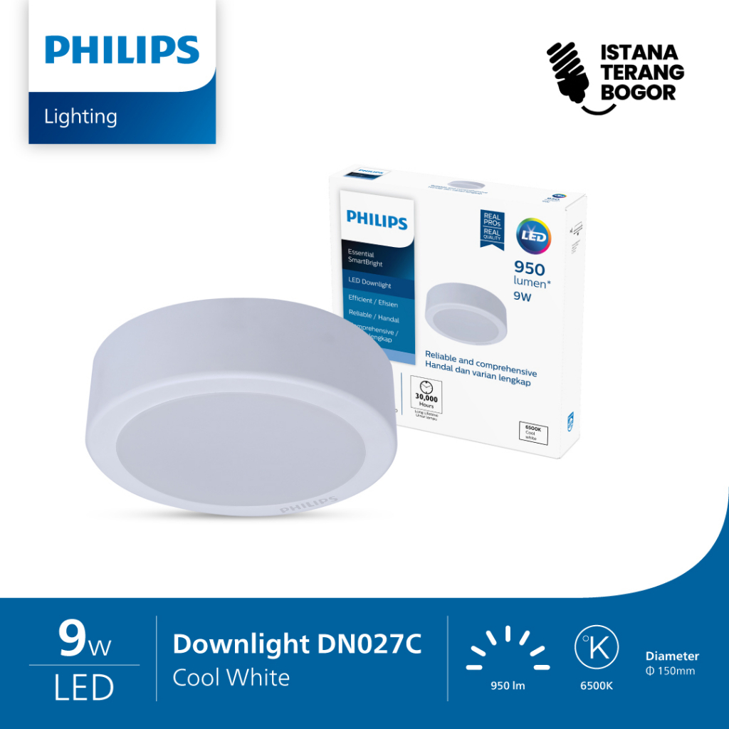 Lampu Philips LED Downlight Outbow DN027C G3 Putih / Semi / Kuning  9Watt 12Watt 15Watt 19Watt