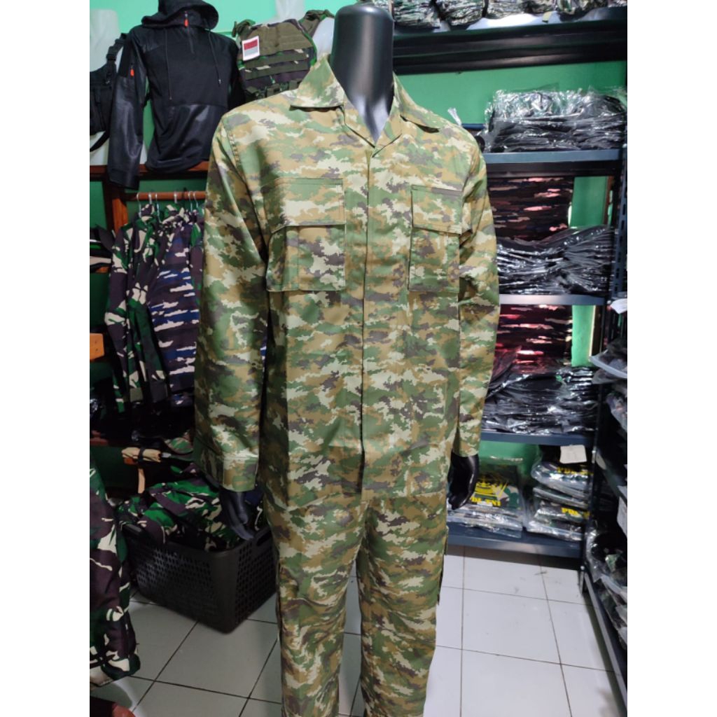 SERAGAM PDL GREEN SAGE TERBARU/BAJU PDL TNI SAGE