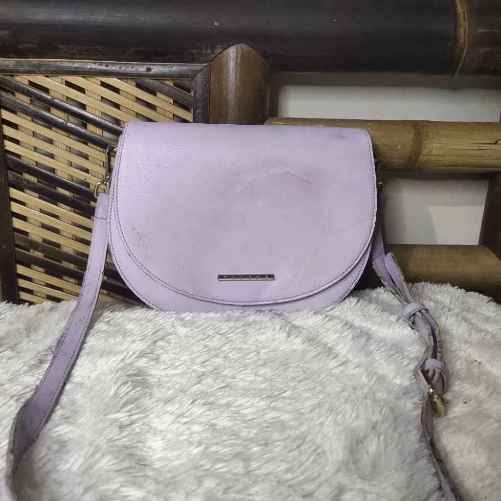 PL tas selempang wanita kulit warna lilac