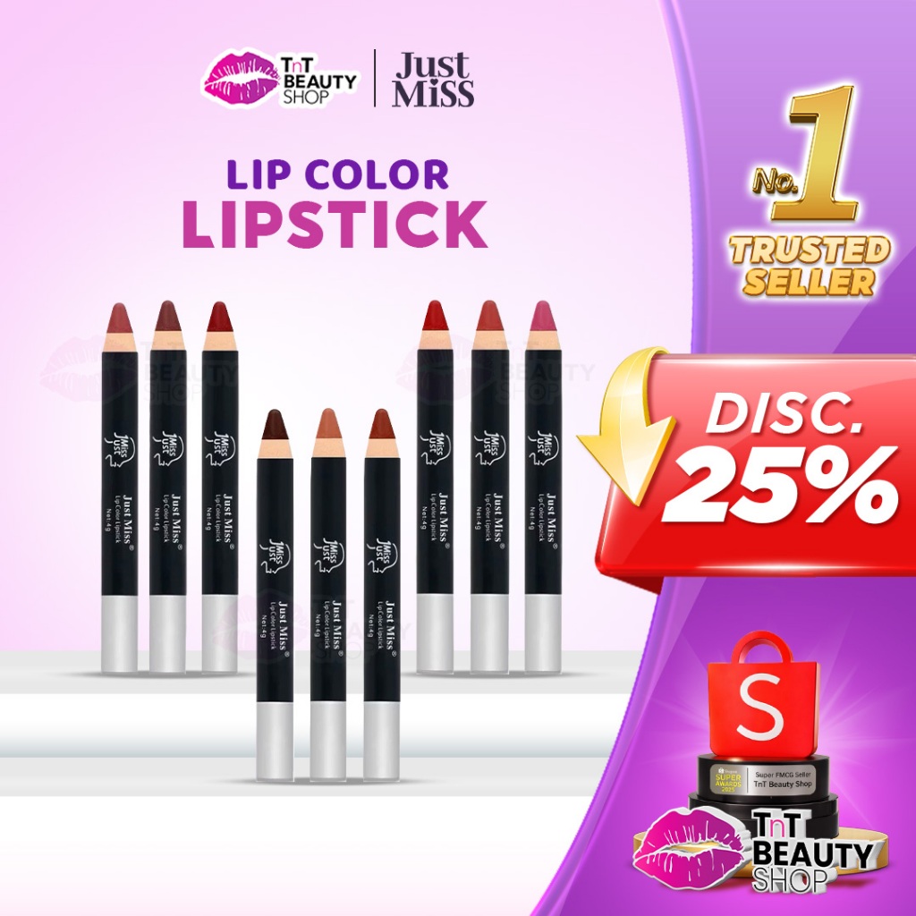 JUST MISS Lip Color Lipstick H-02 Lipstik Matte 4G Lipstick Pigmented Perona Bibir | TnT Beauty Shop