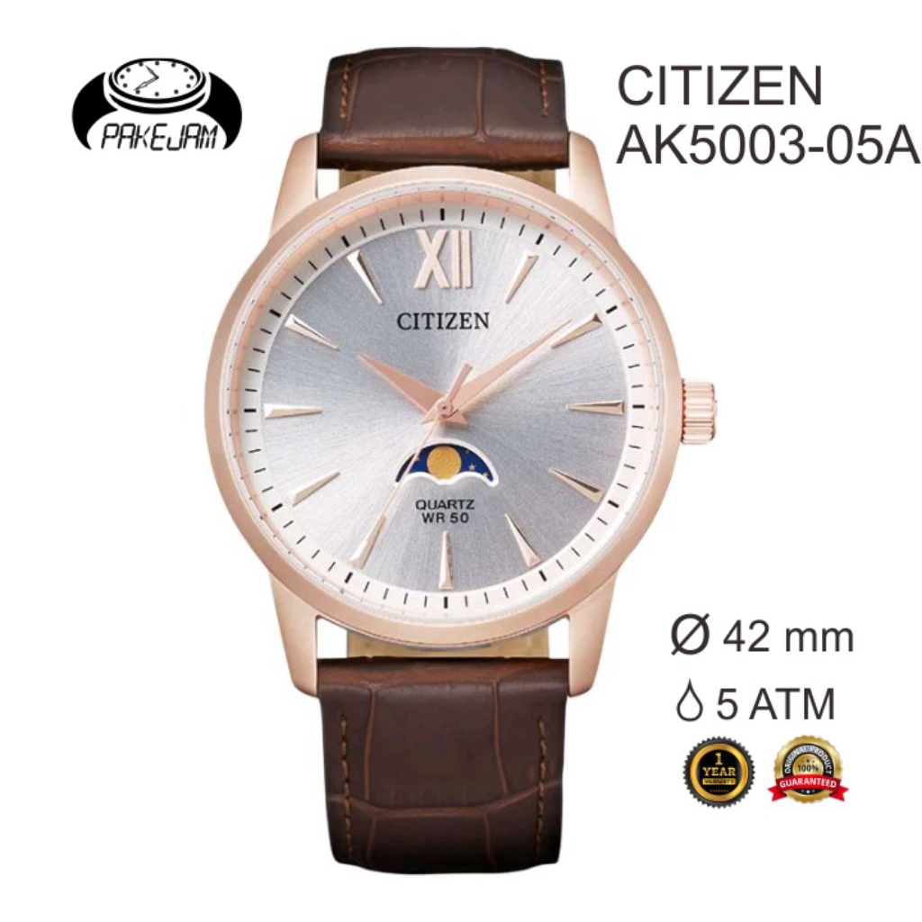 Jam Citizen AK5003-05A Moon Phase Pria Original Bergaransi Resmi