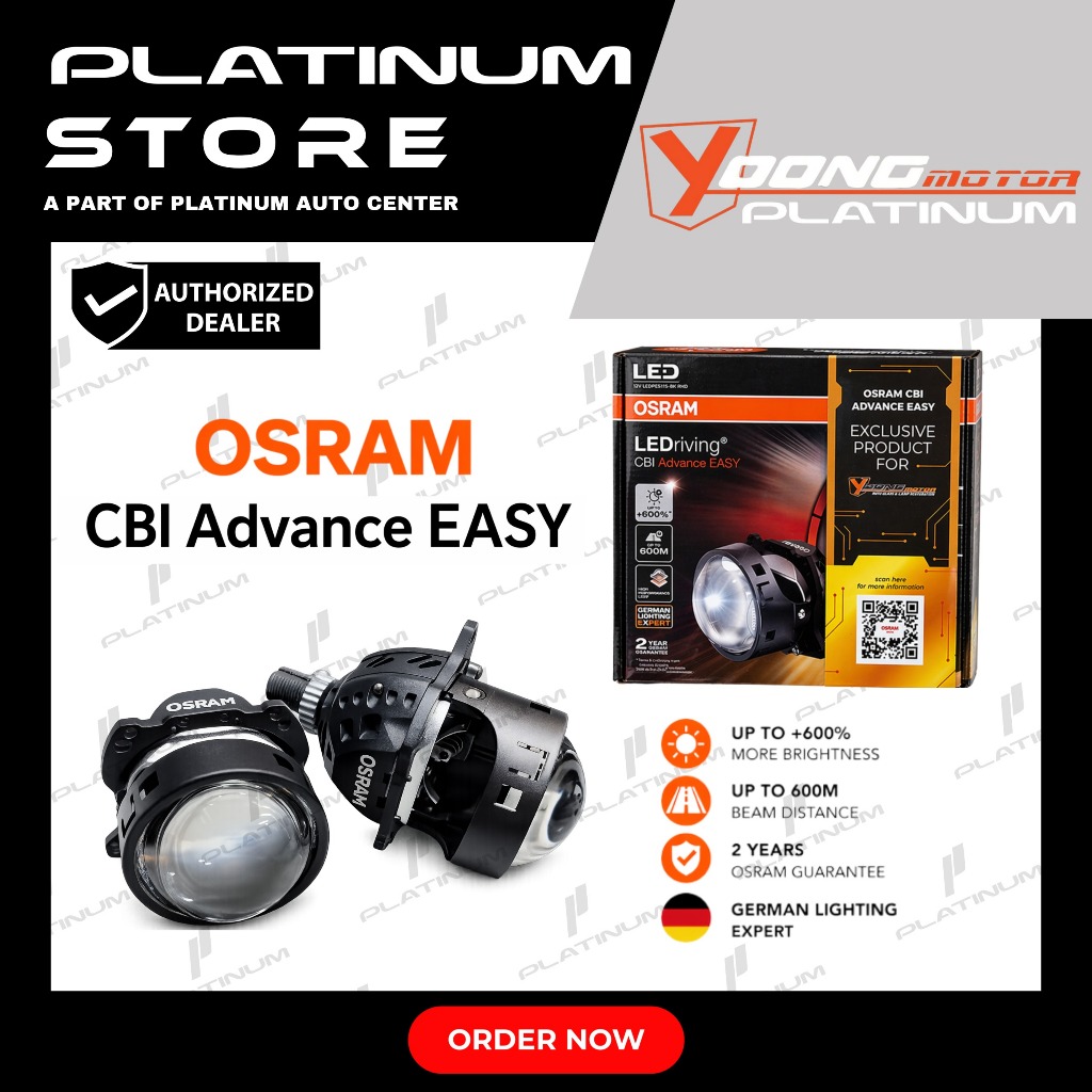 Osram CBI Advance Easy 3” Bi-LED Projector Lampu Mobil Plug & Play | 58/65W 6000K