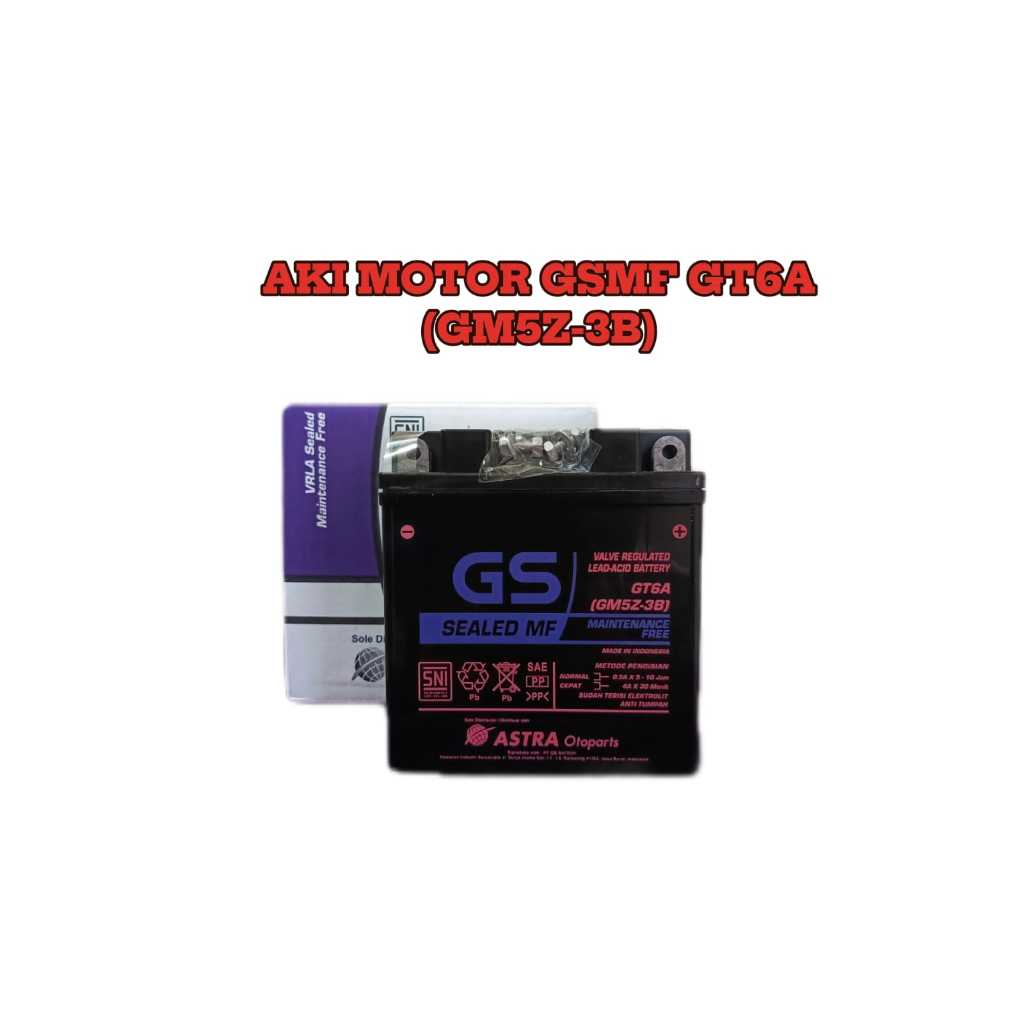 Aki GS Astra GM5Z 12V 5Ah Yamaha Mio Sporty Original Bebas Perawatan