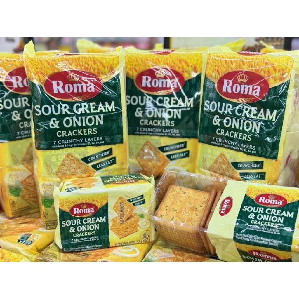 Roma sour cream & onion crackers 7 crunchy layer import