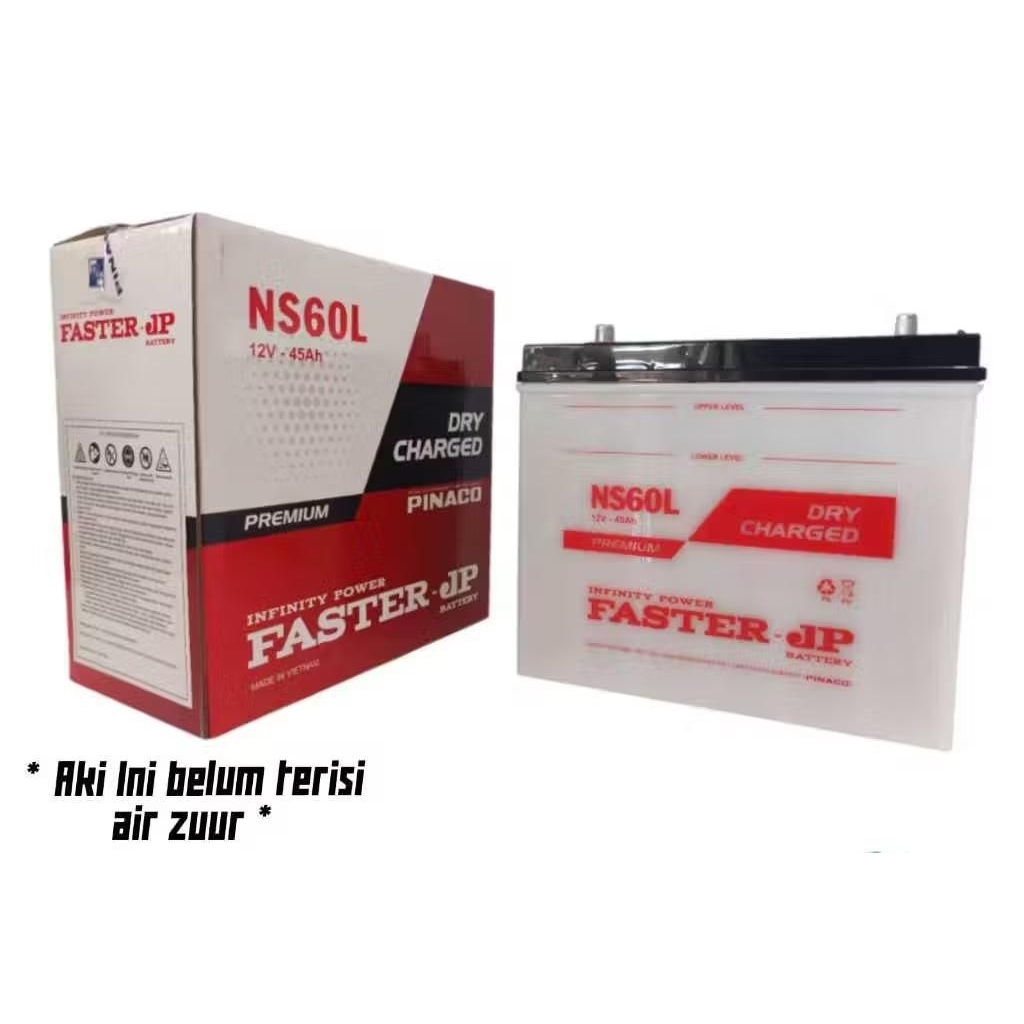 Aki mobil Merk FASTER JP PREMIUM NS60L untuk Grand livina/Voxy/Baleno DLL
