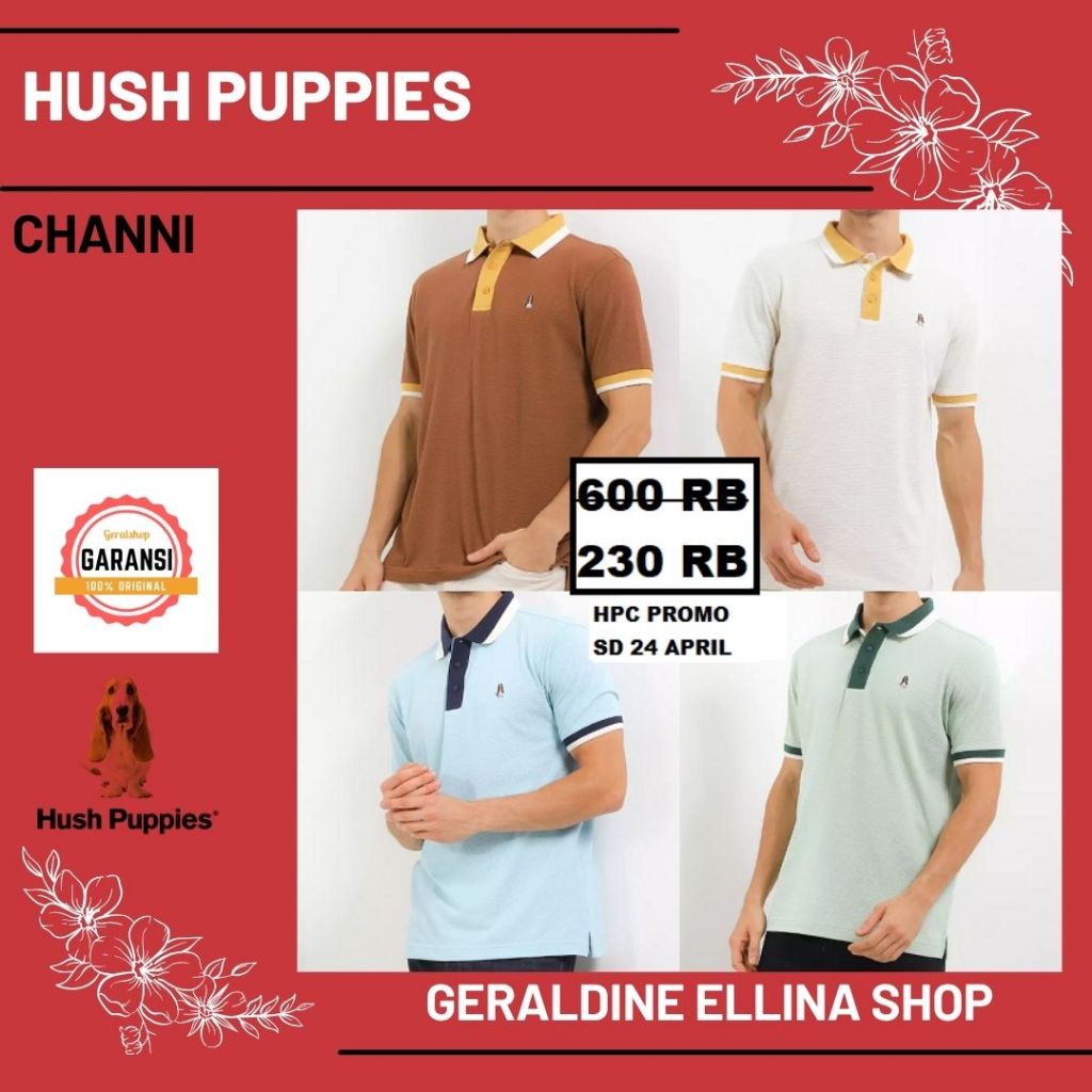 Kaos kerah Hush Puppies pria seri CHANNI sale ORIGINAL 100%