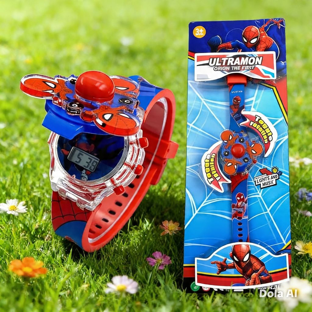 mainan Jam tangan anak music spinner Spiderman keren termurah