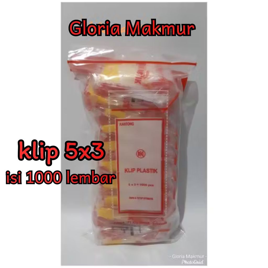 BISA COD Plastik klip 5x3 (isi 1000 lembar) / klip 5x3 / plastik 5x3