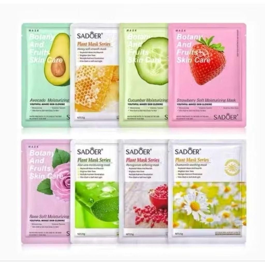 Sheetmask Masker 12 PCS SADOER Brightening Mouiturizing Masker Muka Mencerahkan Melembabkan Sheet Ma