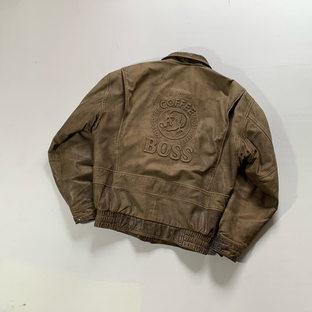 vintage leather suntory boss 90s