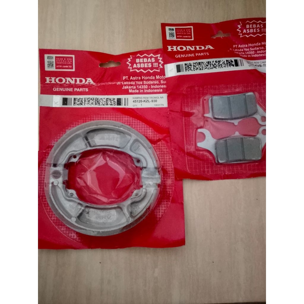 Paket Kampas Rem Depan Belakang Scoopy karbu