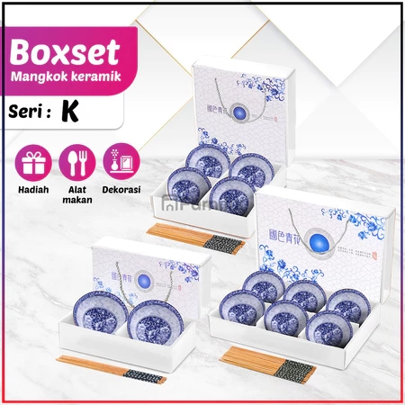 Set Mangkok Keramik Jepang Motif Sakura dengan Glaze Artistic