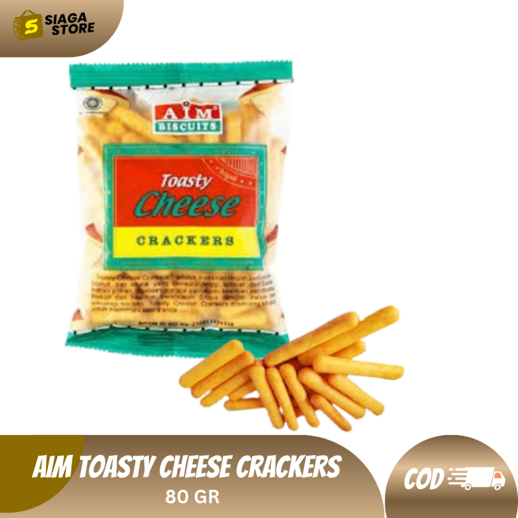 Toasty Cheese Crackers 80 GR Biskuit Stik Rasa Keju AIM [BELI BANYAK LEBIH HEMAT]