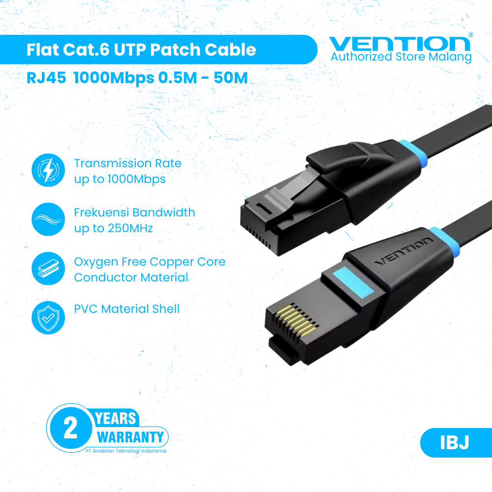 VENTION IBJ Kabel Flat LAN RJ45 Cat6 UTP Rj45 Cable Ethernet High Speed Gigabit 32AWG