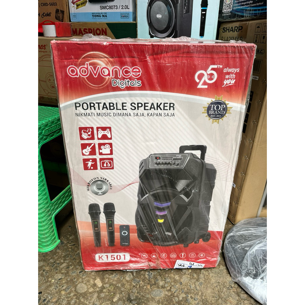 SPEAKER ADVANCE K1501 - SPEAKER BLUETOOTH - SPEAKER PORTABLE - SPEKER - SPEKER WIRELESS - KARAOKE - 