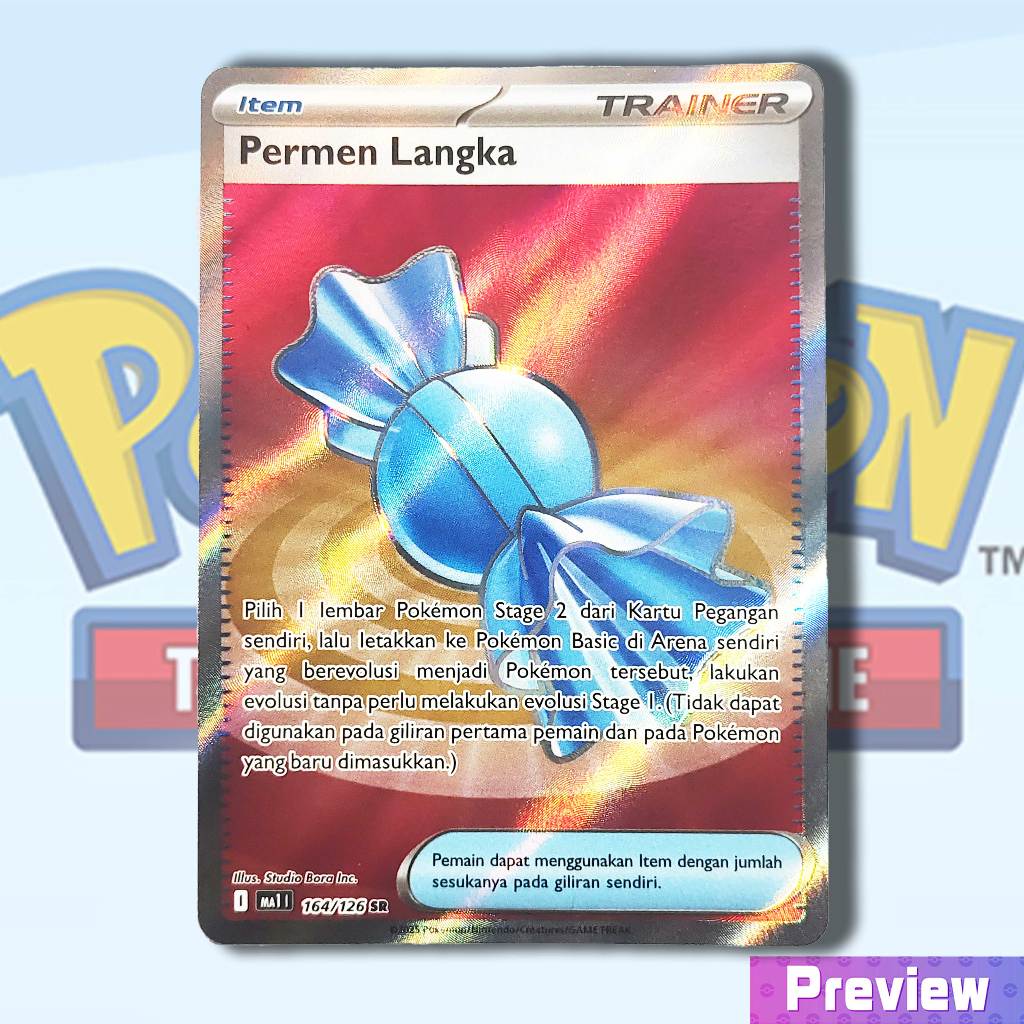 Kartu Pokemon TCG Indonesia - Permen Langka MA1 164/126 SR 100% ORIGINAL