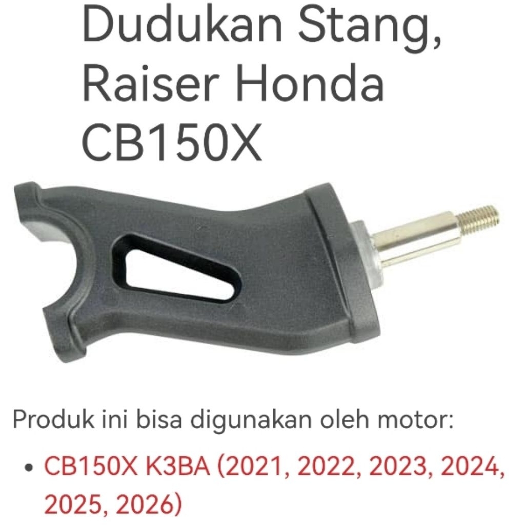 53132K3BN00ZA Dudukan Stang, Raiser Honda CB150X