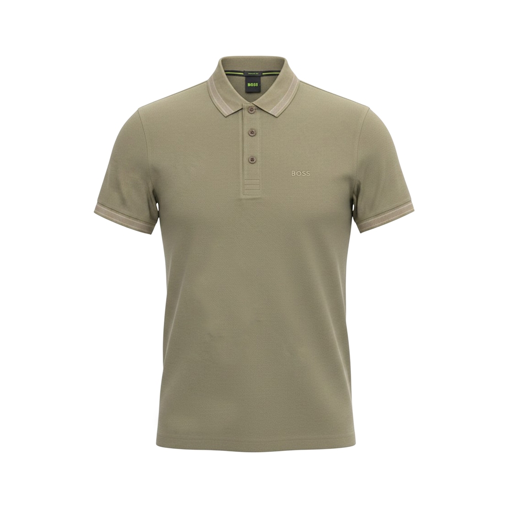 Style Paddy Contrast Logo Polo Shirt Khaki