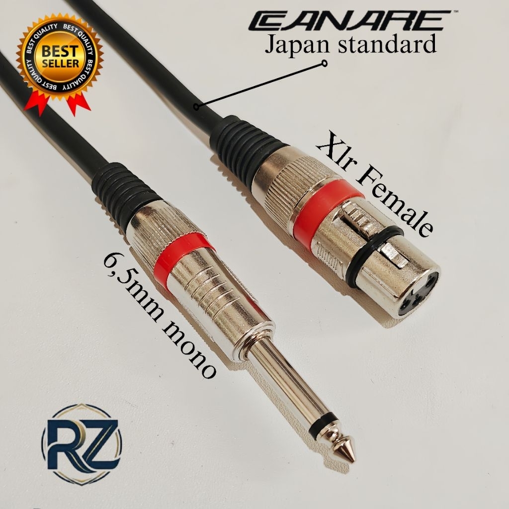 Kabel mic murah Jack Xlr female to Akai mono 6,5mm 15meter