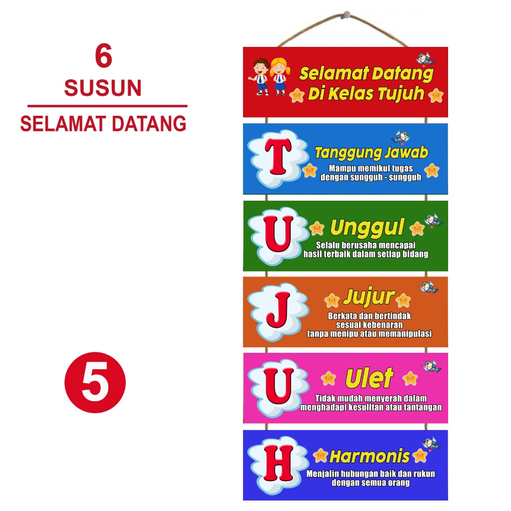 Hiasan Gantung Pintu Kelas Selamat Datang Di Kelas Tujuh Dekorasi Pintu Kelas