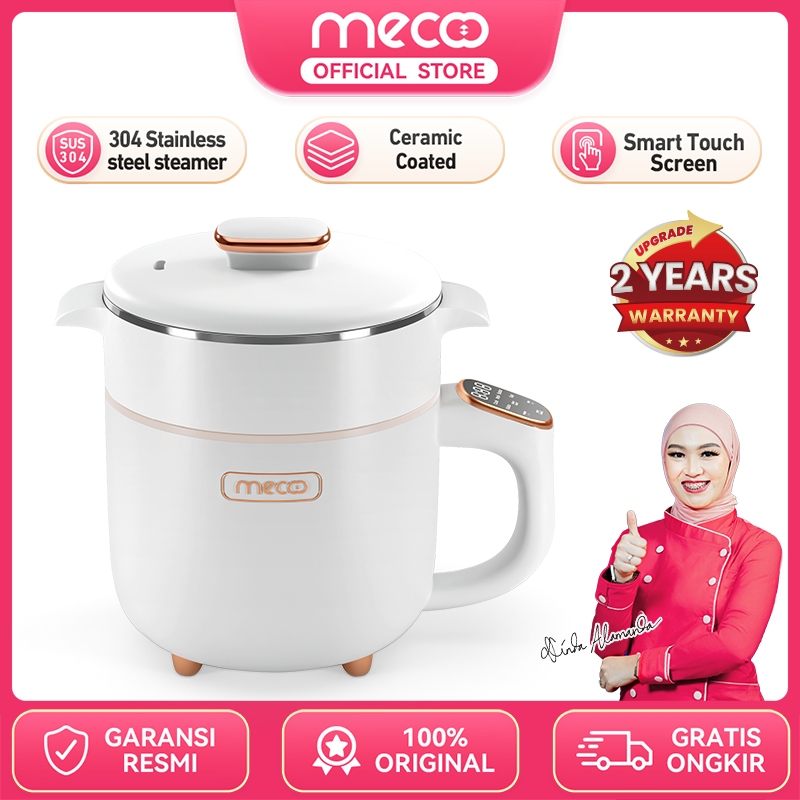 Mecoo Most Aesthetic Digital Panci Listrik Multifungsi Multicooker 1.5L Panci Serbaguna Anti Lengket