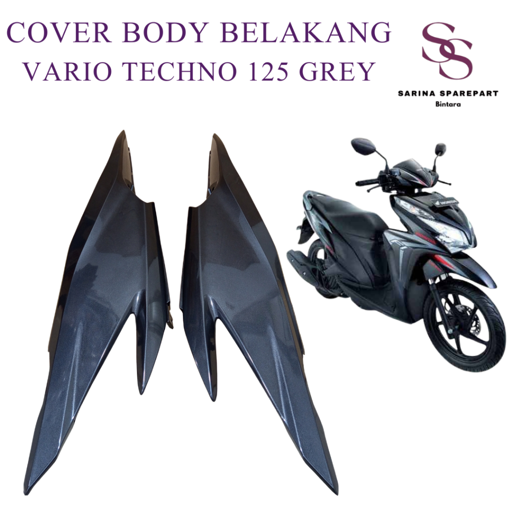 Cover Body Belakang Vario Techno 125 Bodi Samping Vario Techno 125 KZR GRAY Tenshi