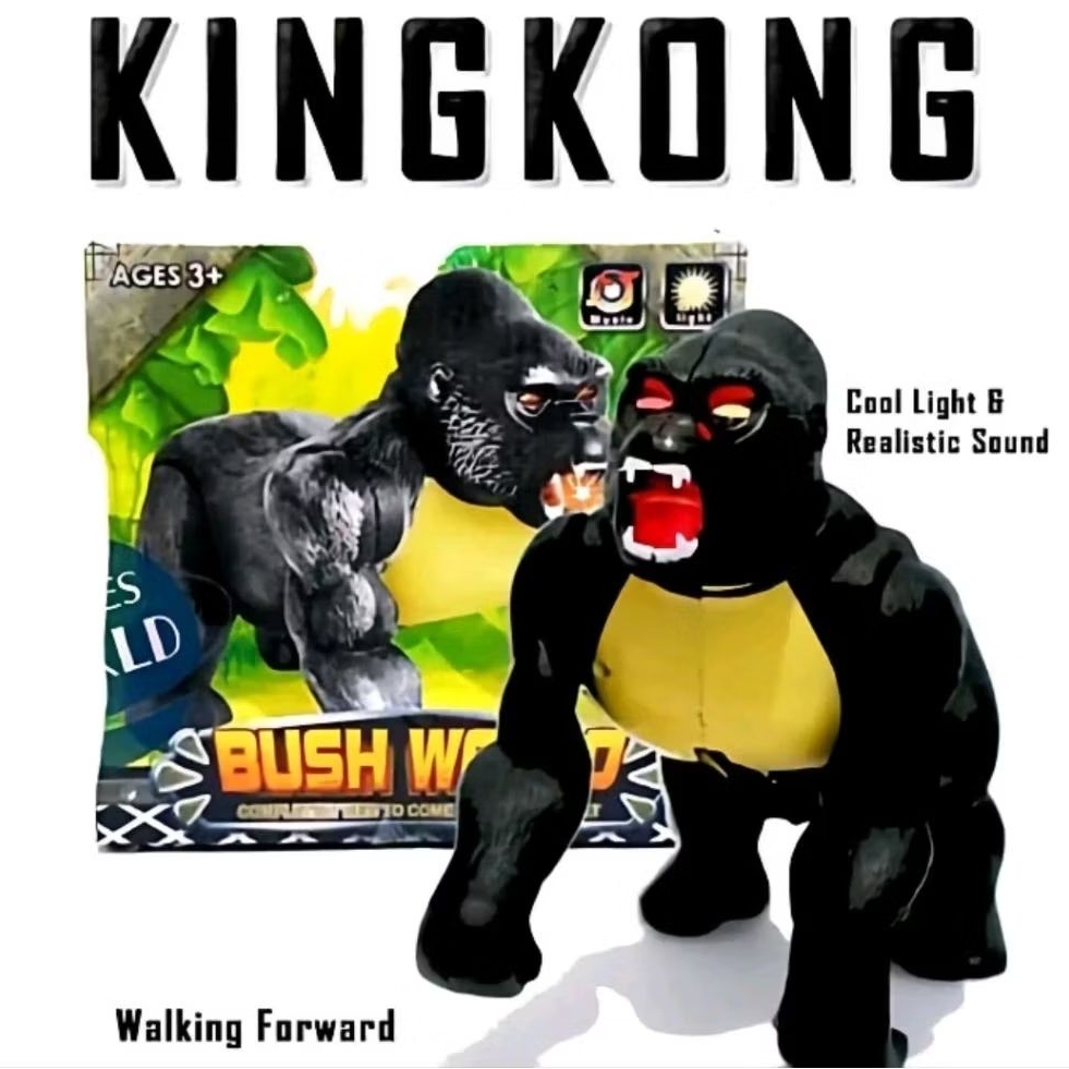 Mainan anak kingkong gorila jalan dam suara