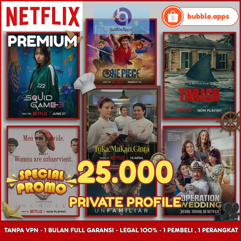NETFLIX PRIVATE PROFILE - PASTI LANGGANAN 1 BULAN FULL GARANSI