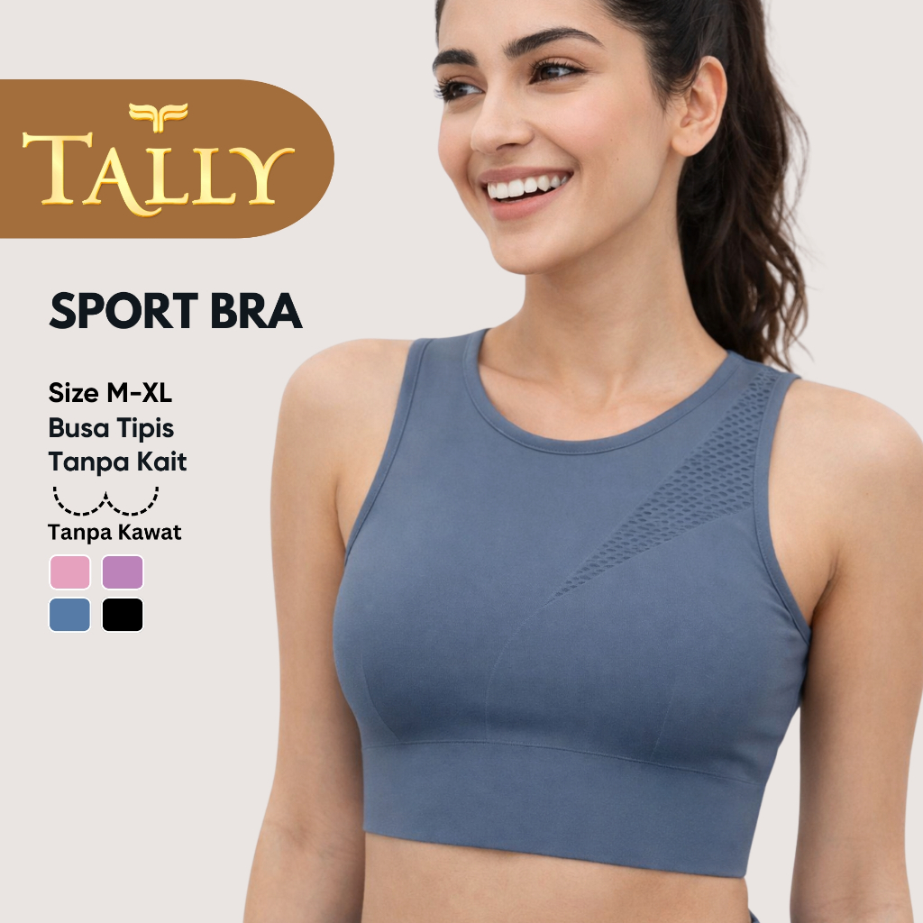 TALLY Kemben / Bralette / BH Sport Bra Busa Tipis Bahan Rajut CUP B Fit To M - XL Bralette Sporty Pa
