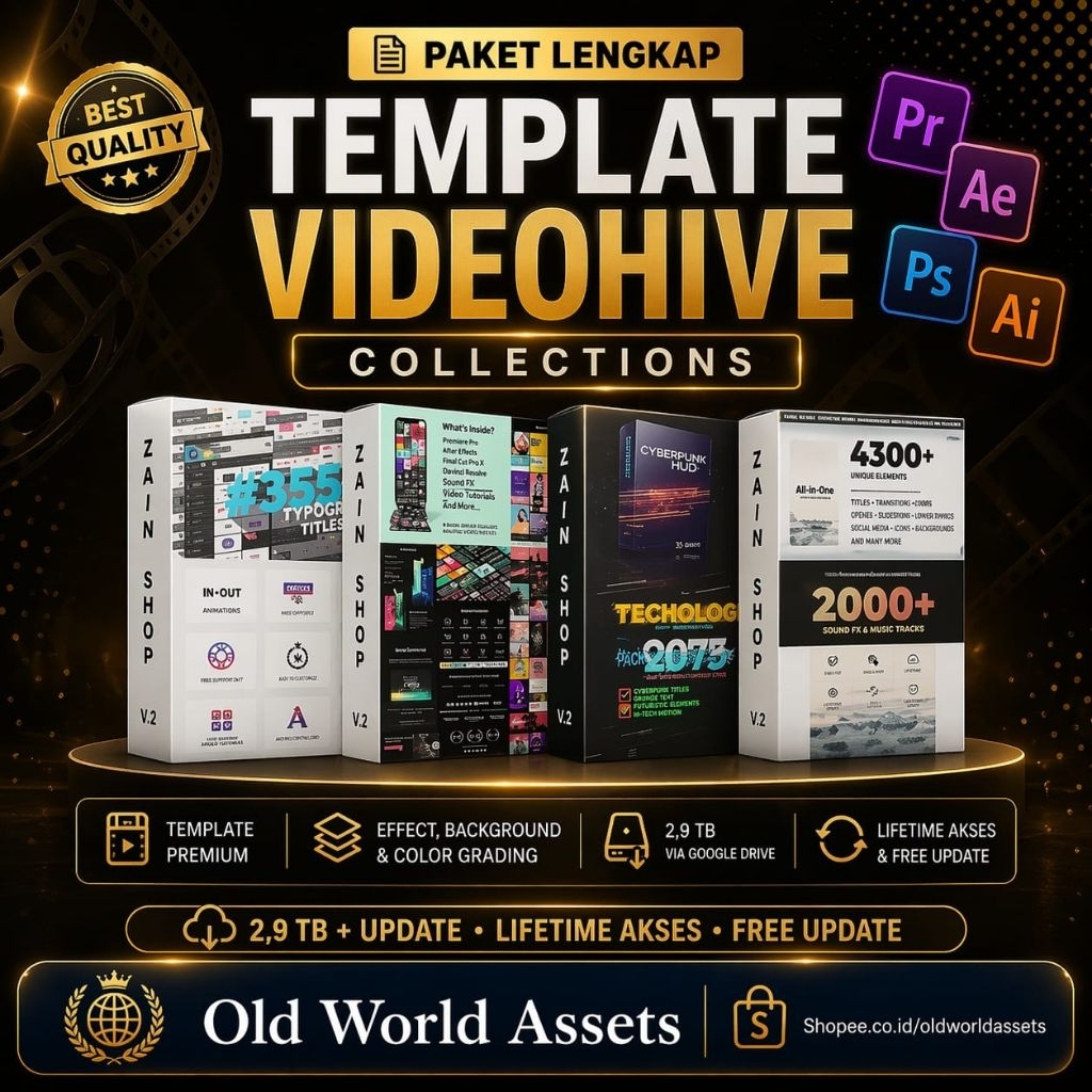 TEMPLATE VIDEOHIVE COLLECTION | EVANTO MARKET - MOTION ARRAY | After Effect Premium Lifetime+Update