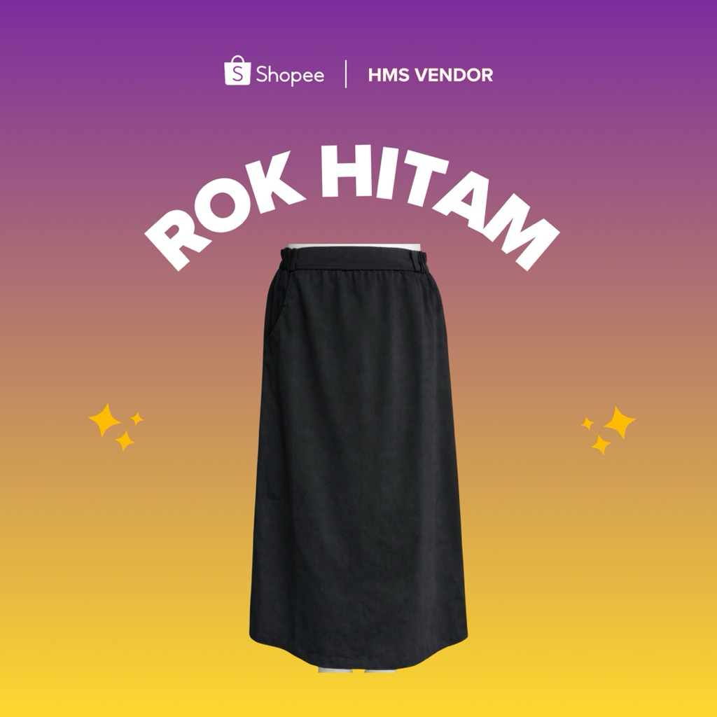 Rok Hitam Panjang-Rok Ospek-Rok Kuliah-Rok Kerja-Rok Kasual-Rok A Line