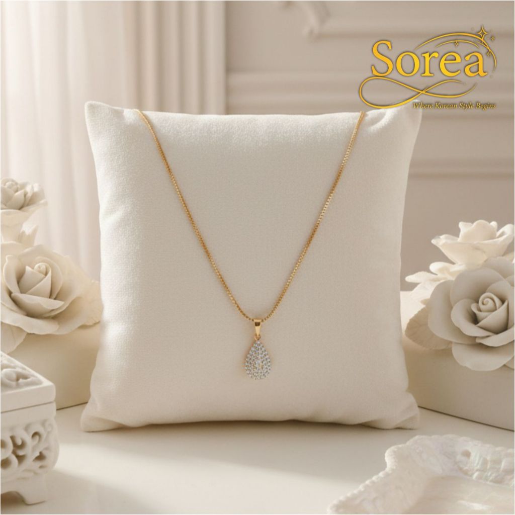 Sorea Kalung Liontin Permata Baris Lapis Emas | Garansi 1 Tahun | Korean Style | Kalung Xuping | Kal