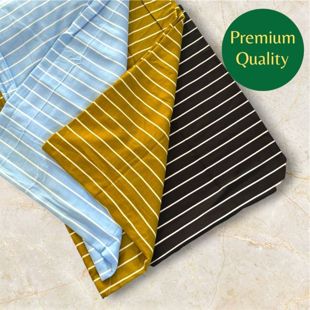 (harga/0,5m) kain katun rayon viscose premium motif salur kecil || rayon motif salur terbaru || baha