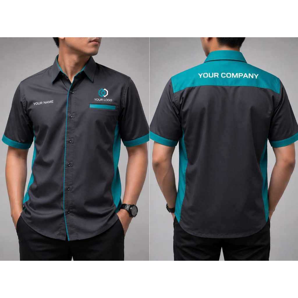 Kemeja kombinasi custom bahan taipan tropical