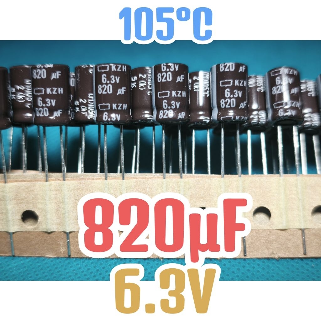 Kapasitor capasitor elko elco 6.3v 6,3v 820uf 6.3v 820uf 6,3v 6.3 volt 820 uF 6.3 V  6,3 v ORIGINAL