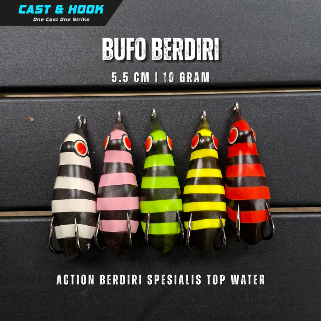 Lure Bufo Berdiri Soft Frog Top Water 5 Warna