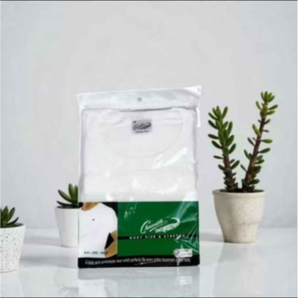 Kaos oblong pria putih crocodile