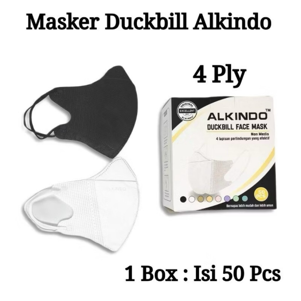 Alkindo Duckbill Face Mask / Masker Duckbill Alkindo 4Ply Isi 50 Pcs
