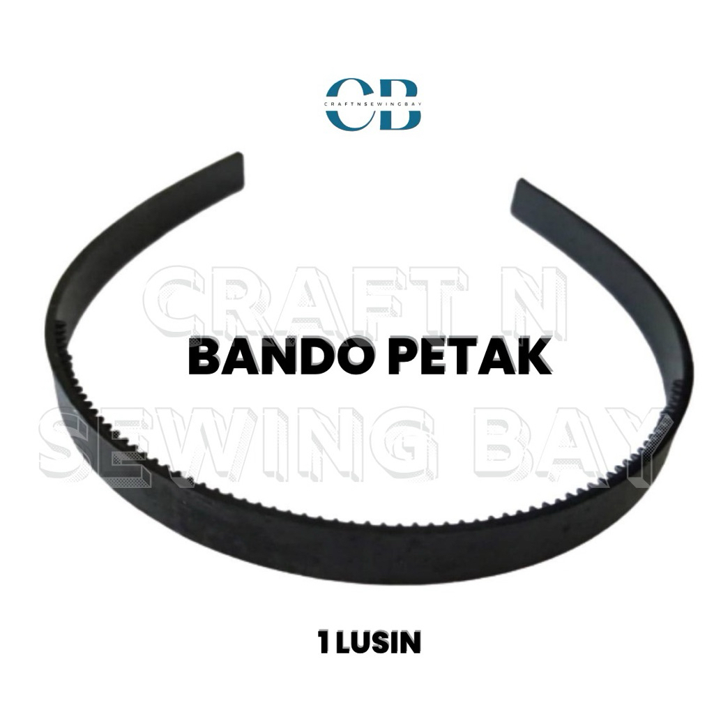 Bando Hitam Petak/ Bando Cowok/ Bando Craft per lusin Grosir