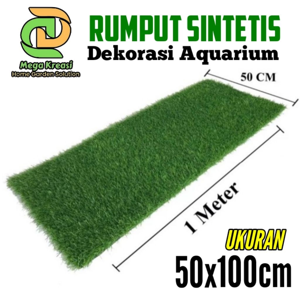 Rumput Aquarium Sintetis ukuran 100x50cm Karpet Aquascape – Tanaman Plastik Dekorasi Aquarium