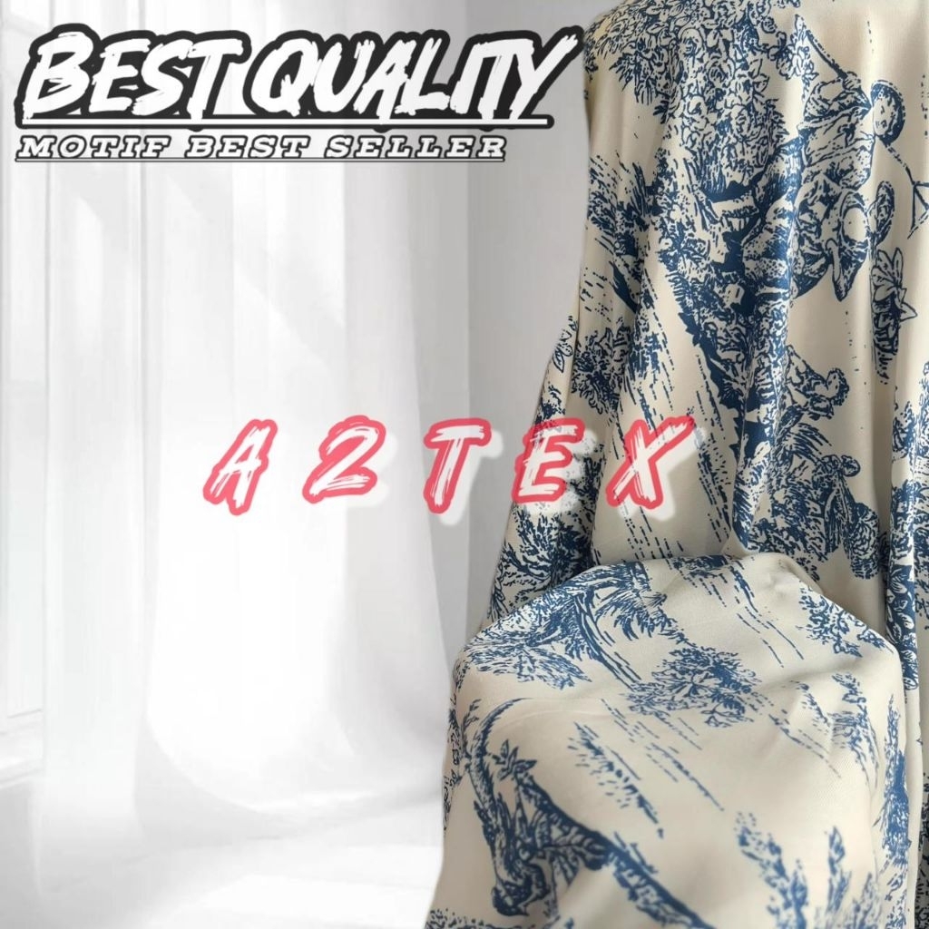 Kain katun rayon motif sakura Style - Kain katun rayon Viscose premium - Kain rayon original - Harga