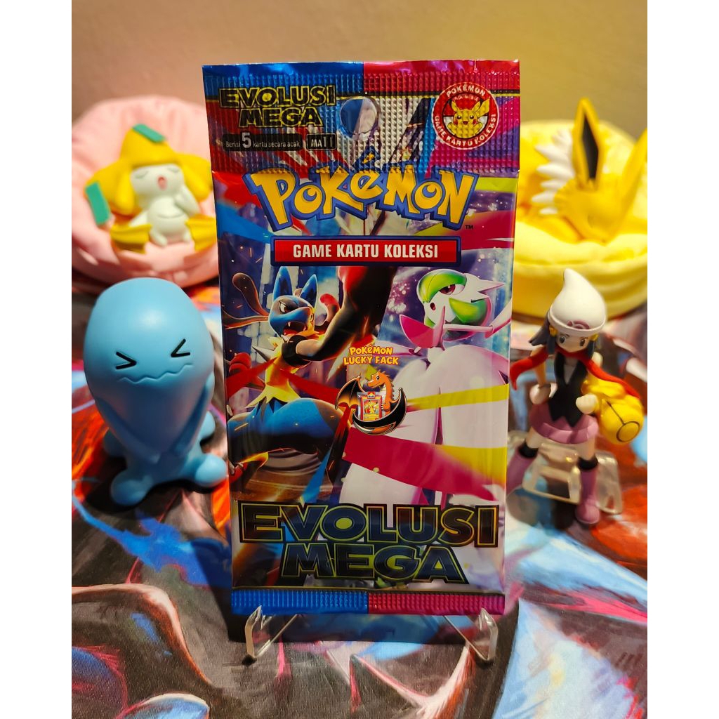Booster Pack Evolusi Mega Kartu TCG Pokemon MA1 EX Random R RR SR AR SAR MUR Lucario Charizard Pikac