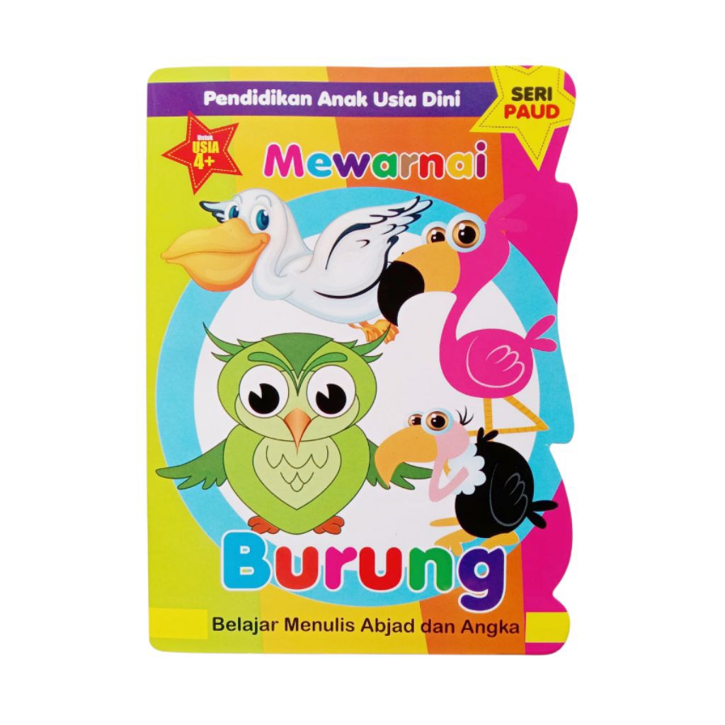 Buku Seri Paud Mewarnai Burung Belajar Menulis Abjad dan Angka