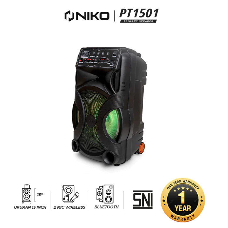 Trolley Speaker NIKO PT 1501 / PT 1502 / PT 1503 GARANSI RESMI