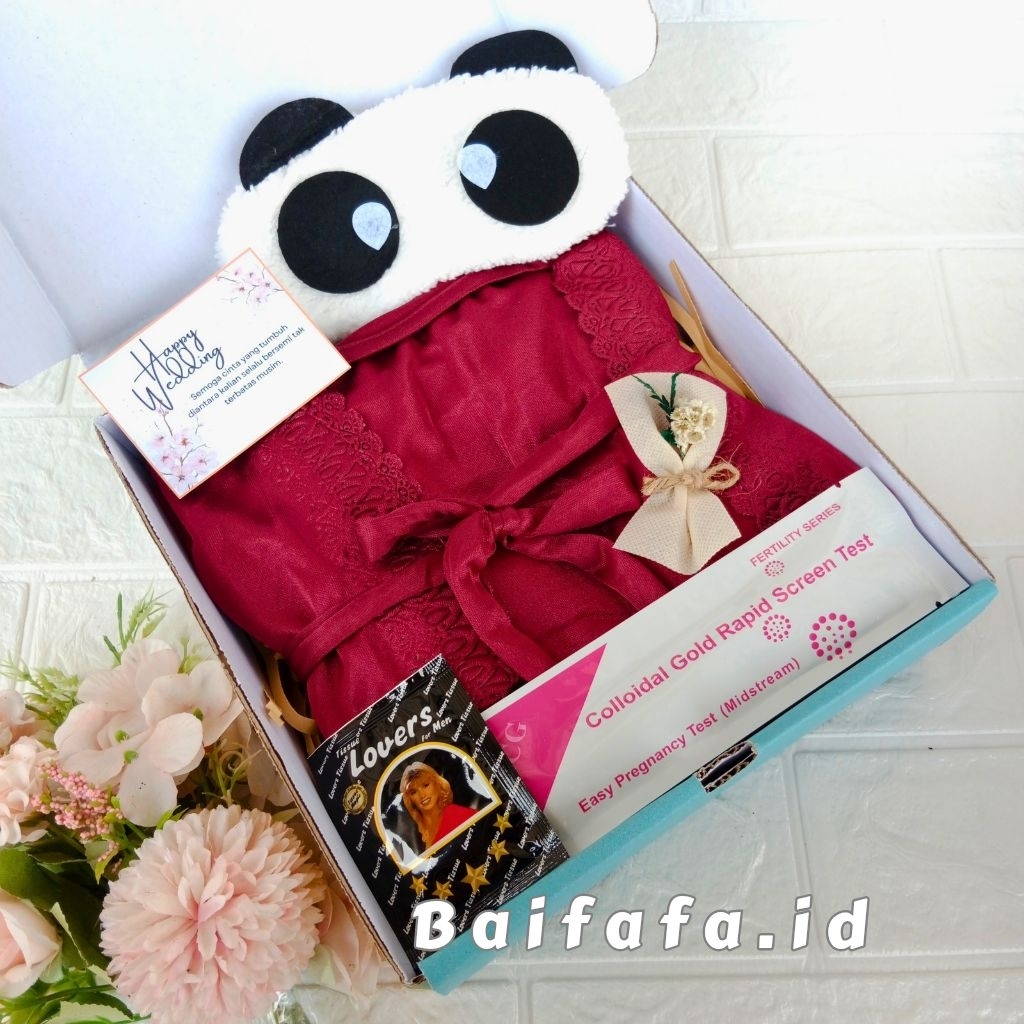 Hampers Weding Lingerie kimono 2in1 / Set Baju tidur wanita romantis