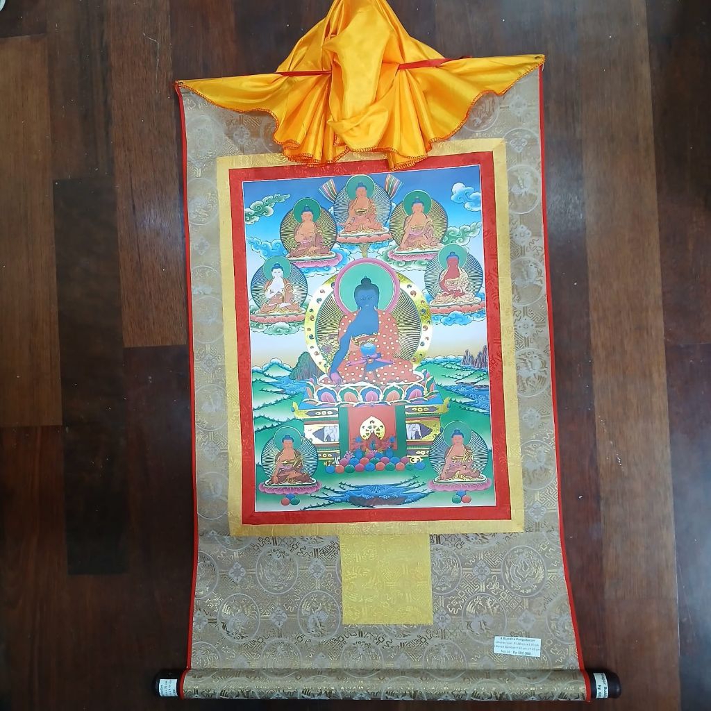 Thangka 8 Buddha Pengobatan  ( 16 ) - Lukisan Thangka Print - Nepal Tibetan