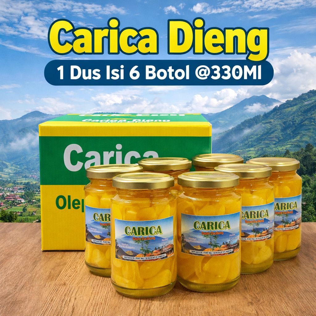 Grosir Carica Dieng 1 Dus Isi 6 Botol @330ml | Manisan Carica Asli Wonosobo Segar & Manis | Oleh-Ole