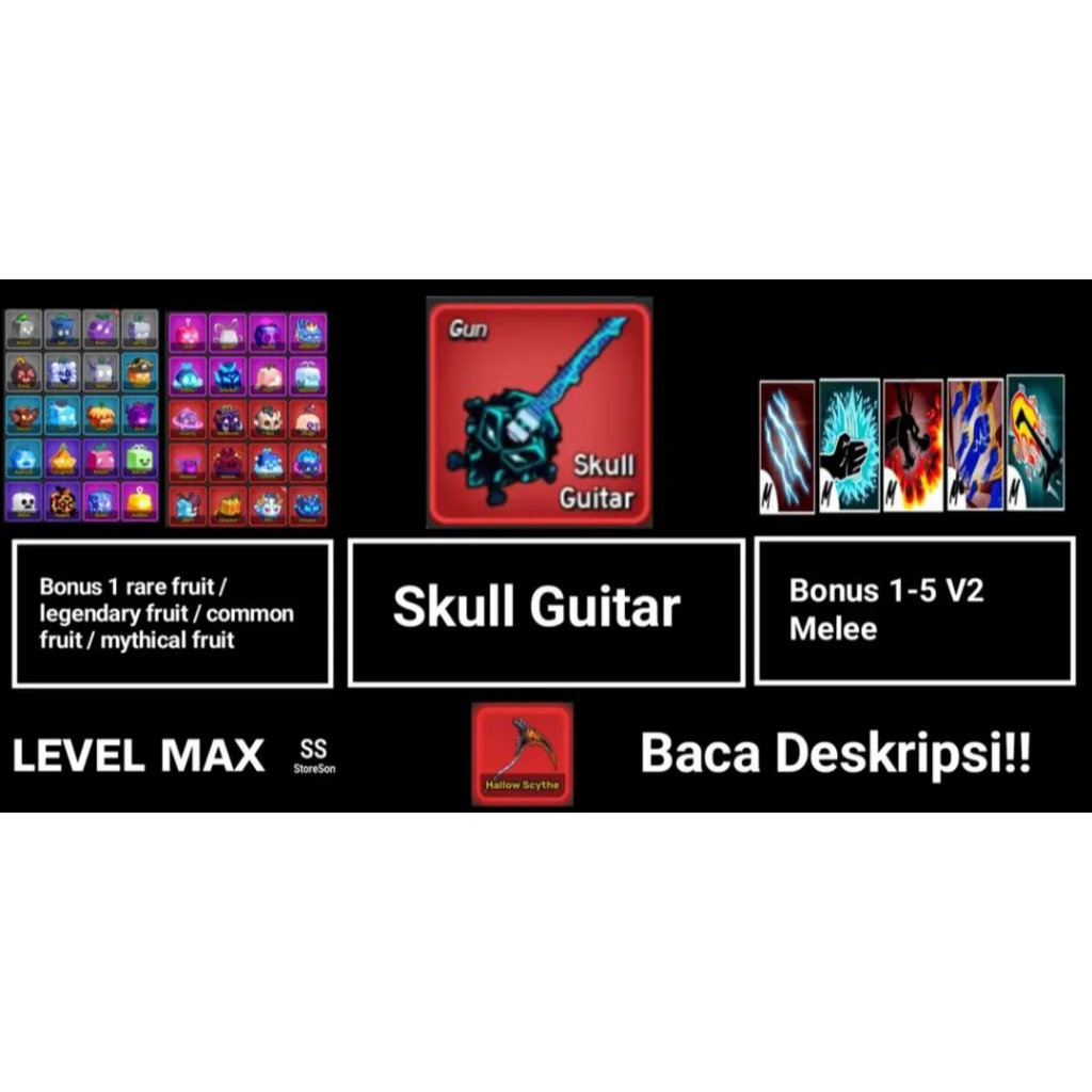 AKUN BLOX FRUIT LEVEL MAX SKULL GUITAR