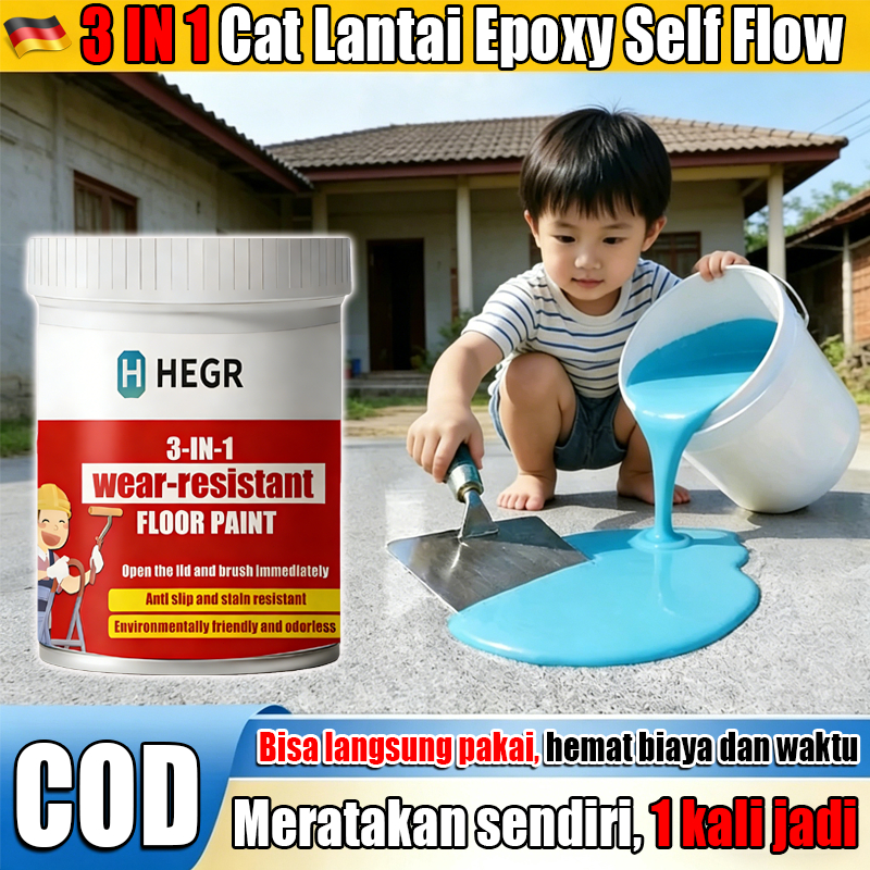 1kg/5Kg Cat Lantai Epoxy 3 dalam 1 Buka tutup dan sikat - Tahan air Anti selip&Anti gores-Cat Lantai