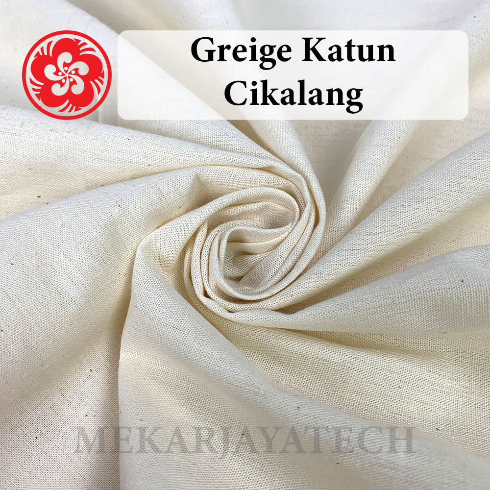 Kain Greige Katun Cikalang 100% Cotton 125cm Halus Ringan Kuat Untuk Totebag & Craft